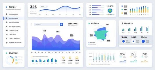 dashboard ui. modern presentation with data graphs and hud diagrams, clean and simple app interface.