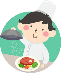 Wall Mural - Kid Boy Top Chef Illustration