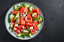 Summer Salad With Watermelon And Cucumbers