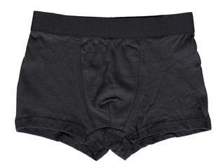 Dark boxer underwear, cotton pants. Isolated background