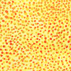 Hand drawing watercolor background abstraction yellow dots