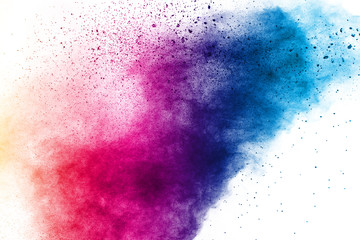 Wall Mural - colorful background of pastel powder explosion.color dust splash on white background.