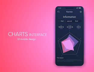 Vector graphics mobile infographics with three options. Template for creating mobile applications, workflow layout, diagram, banner, web design, business reports with 3 steps