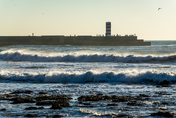 Poster - Small lighthouse in Foz do Douro parish in Porto, Portugal