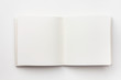 Top view of blank notebook on white background