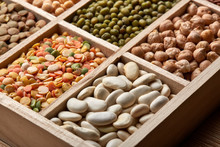 Background Of Different Dry Legumes (beans).