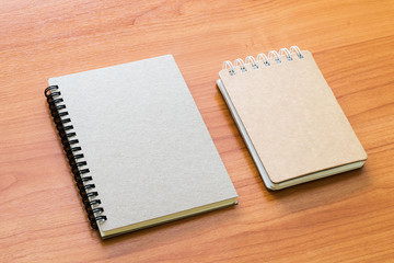 Mock up book cover blank on desk wood background