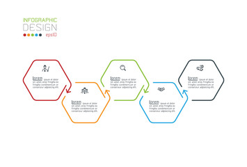 Wall Mural - Hexagon inforgraphics on vector graphic art.