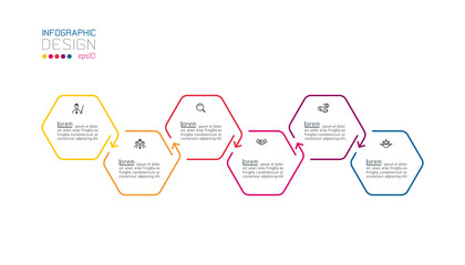 Wall Mural - Hexagon inforgraphics on vector graphic art.