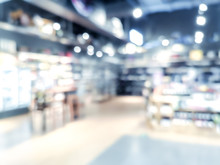 Blur Background With Bokeh Of Supermarket Store