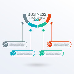 Poster - infographic template with circles. timeline info graphic layout. business process presentation conce