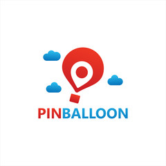 Pin Travel Air Balloon Logo Template Design Vector, Emblem, Design Concept, Creative Symbol, Icon