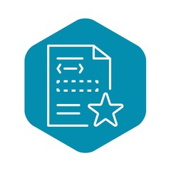 Poster - Star security document icon. Outline star security document vector icon for web design isolated on white background