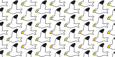 Wall Mural - bird seamless pattern vector seagull scarf isolated cartoon tile wallpaper repeat background illustration design