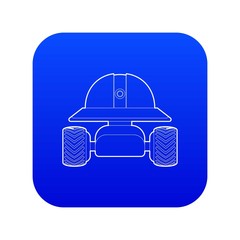 Poster - Smart robot icon blue vector isolated on white background
