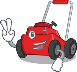 Poster - Two finger lawnmower isolated with in the cartoon