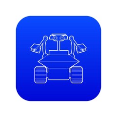 Poster - Robot collector icon blue vector isolated on white background