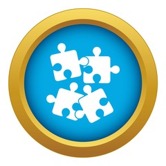 Aufkleber - Jigsaw puzzles icon blue vector isolated on white background for any design