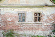 The windows of abandoned dilapidated house