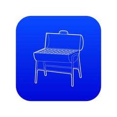 Poster - Metal barbecue icon blue vector isolated on white background