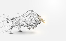 Angry Bull. Lines, Triangles And Particle Style Design. Illustration Vector