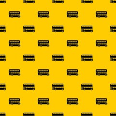 Wall Mural - Double decker bus pattern seamless vector repeat geometric yellow for any design