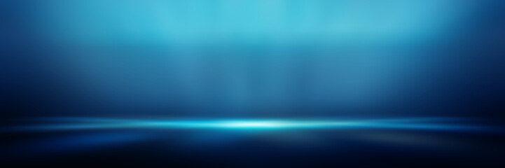 Wall Mural - perspective floor backdrop blue room studio with light blue gradient spotlight backdrop background for display your product or artwork 