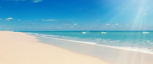 Tropical Beach And Sunshine. Travel Summer Holiday Background