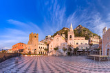 Fototapeta  - Piazza IX Aprile, Taormina, Sicily, Italy