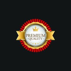 Wall Mural - Circle Premium Quality Badge Label Luxury Gold Design Element Template for packaging