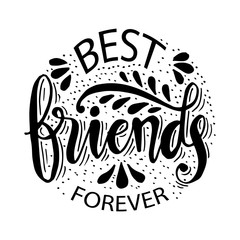 best friends forever. hand lettering.