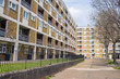 Council houses apartment blocks estate in Hackney East London, UK.