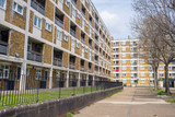 Fototapeta Londyn - Council houses apartment blocks estate in Hackney East London, UK.