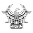 Roman Eagle with the inscription S.P.Q.R. - Senatus Populus Quiritium Romanus, that in Italian means The Senate and the People of Rome.