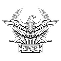 Roman Eagle with the inscription S.P.Q.R. - Senatus Populus Quiritium Romanus, that in Italian means The Senate and the People of Rome.