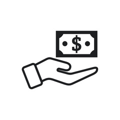 Poster - Pictograph of dollar money on hand line icon vector