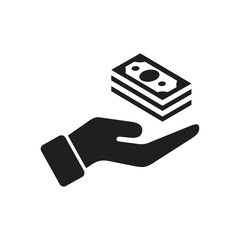 Poster - Pictograph of money on hand icon vector. Dollar Sign Flat Design