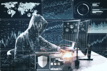 Aufkleber - Hacking and trade concept