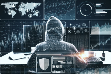 Aufkleber - Malware and trade concept