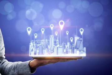 Poster - Map and geolocation concept
