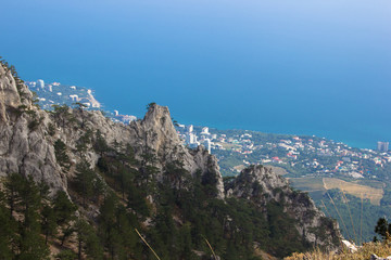 Wall Mural -  view of the city and the sea from the mountain