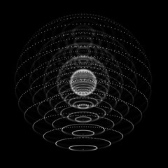 Poster - sphere particles. abstract 3d sphere made of points. futuristic technology style. sphere particles. 
