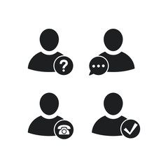 Poster - User set Icon in trendy flat style isolated on white background. people silhouette symbol for your web site design. Vector illustration