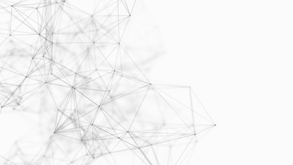 Poster - Abstract white digital background. Big data visualization. Science background. Big data complex with compounds. Lines plexus.