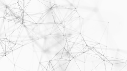 Poster - Abstract white digital background. Big data visualization. Science background. Big data complex with compounds. Lines plexus.
