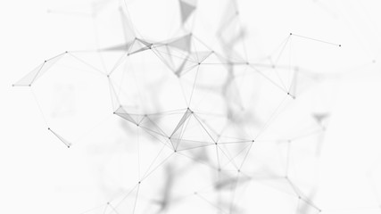 Poster - Abstract white digital background. Big data visualization. Science background. Big data complex with compounds. Lines plexus.