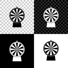 Lucky Wheel Icon Isolated On Black, White And Transparent Background. Vector Illustration