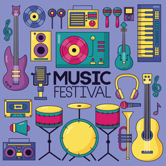 Sticker - music festival background