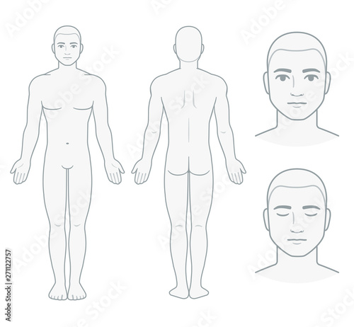 Cuadros en Lienzo Male body and face chart