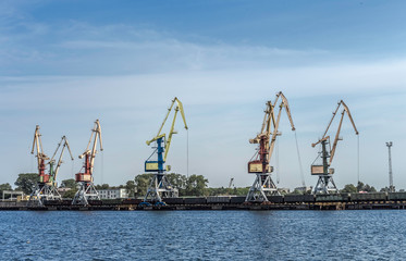 Cranes in the port